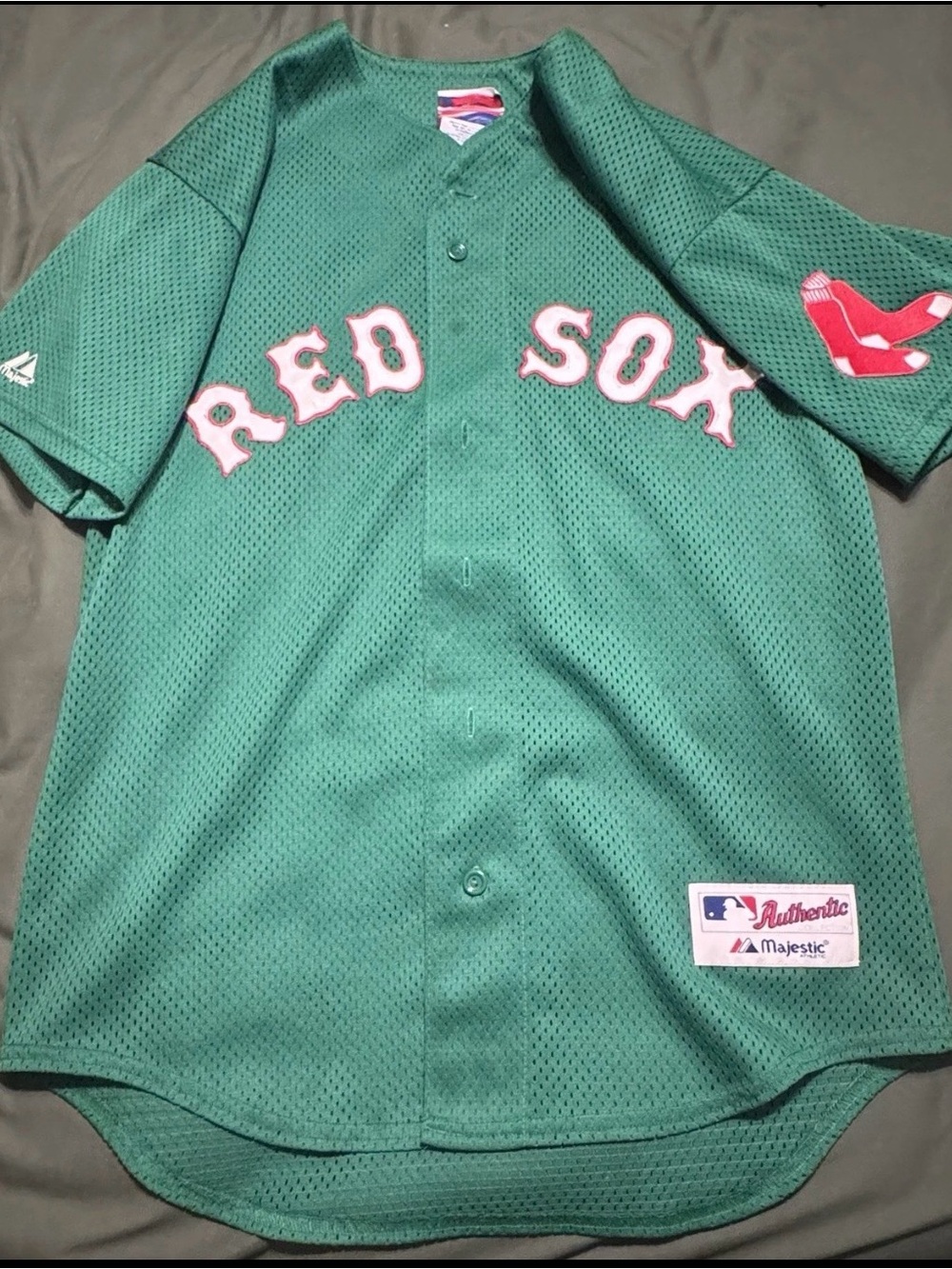VINTAGE Boston Red Sox Green Mesh Jersey - Majestic 🍀 ⚾️